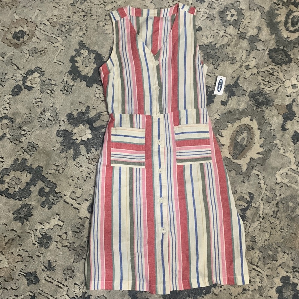 Old Navy striped button down dress size XS